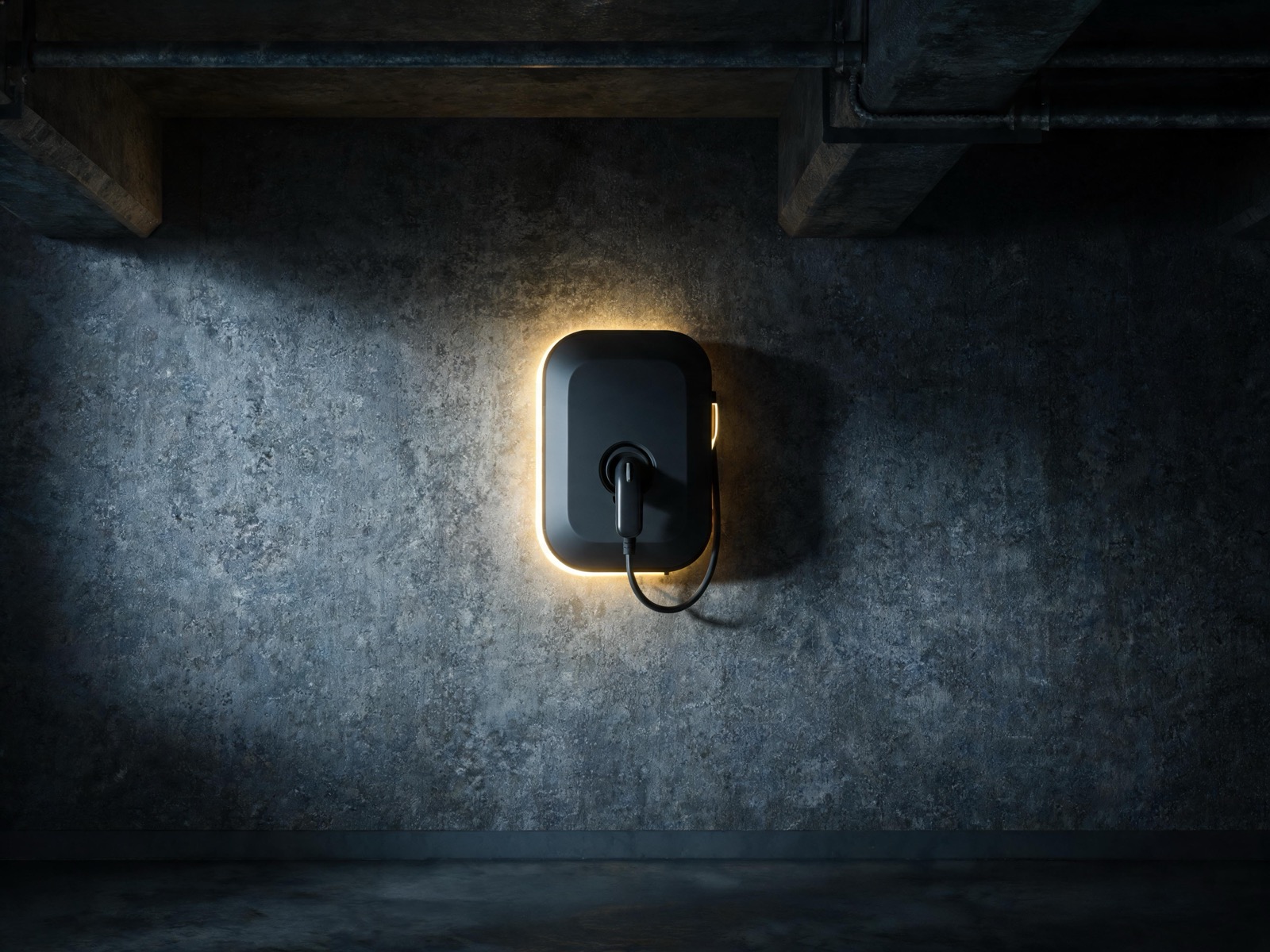 Laddbox monterad i garage